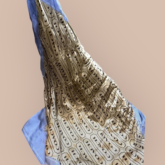 Coach | Blue and Gold Silk Scarf | OS | NWT - Picture 6 of 7